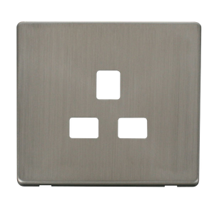 Click® Scolmore Definity™ SCP430SS 13A 1 Gang Socket Cover Plate  Stainless Steel  Insert