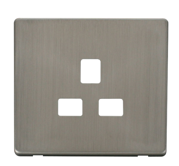 Click® Scolmore Definity™ SCP430SS 13A 1 Gang Socket Cover Plate  Stainless Steel  Insert