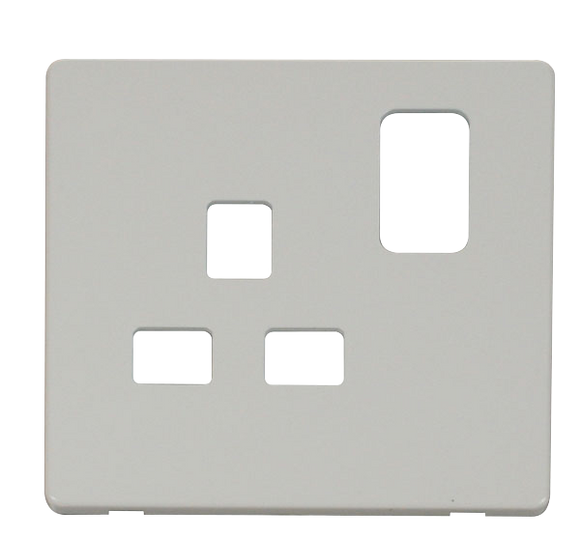 Click® Scolmore Definity™ SCP435PW 13A 1 Gang Switched Socket Cover Plate  Polar White  Insert