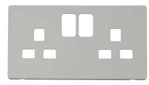 Click® Scolmore Definity™ SCP436PW 13A 2 Gang Switched Socket Cover Plate  Polar White  Insert