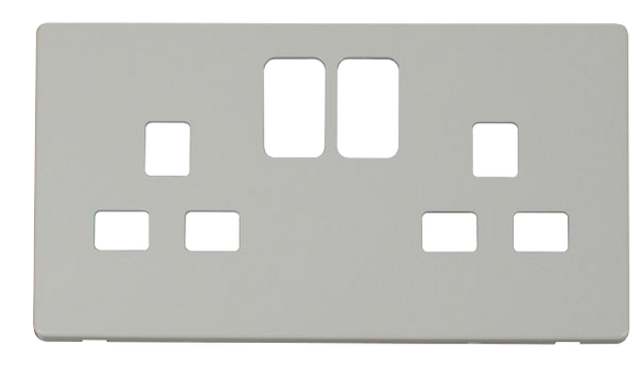 Click® Scolmore Definity™ SCP436PW 13A 2 Gang Switched Socket Cover Plate  Polar White  Insert