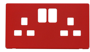 Click® Scolmore Definity™ SCP436RD 13A 2 Gang Switched Socket Cover Plate  Red  Insert