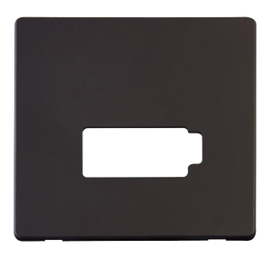 Click® Scolmore Definity™ SCP450BK 13A Lockable FCU Cover Plate  Matt Black  Insert