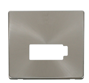 Click® Scolmore Definity™ SCP450BS 13A Lockable FCU Cover Plate  Brushed Stainless  Insert