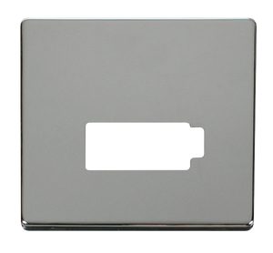 Click® Scolmore Definity™ SCP450CH 13A Lockable FCU Cover Plate  Polished Chrome  Insert