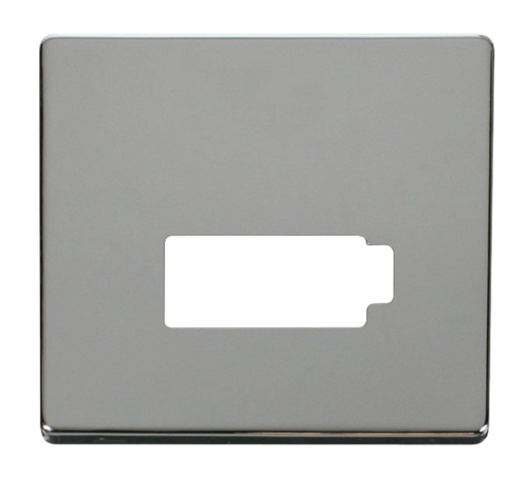 Click® Scolmore Definity™ SCP450CH 13A Lockable FCU Cover Plate  Polished Chrome  Insert