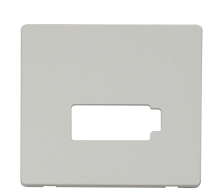 Click® Scolmore Definity™ SCP450PW 13A Lockable FCU Cover Plate  Polar White  Insert