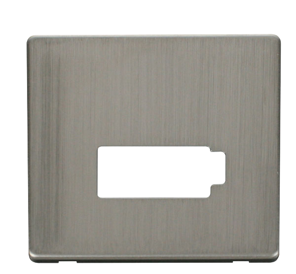 Click® Scolmore Definity™ SCP450SS 13A Lockable FCU Cover Plate  Stainless Steel  Insert