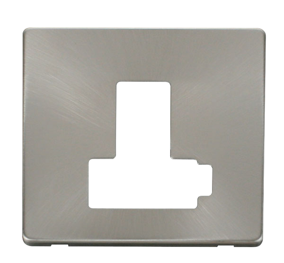 Click® Scolmore Definity™ SCP451BS 13A Lockable Switched FCU Cover Plate  Brushed Stainless  Insert