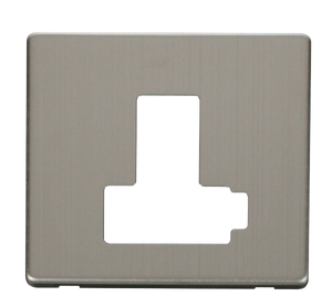 Click® Scolmore Definity™ SCP451SS 13A Lockable Switched FCU Cover Plate  Stainless Steel  Insert