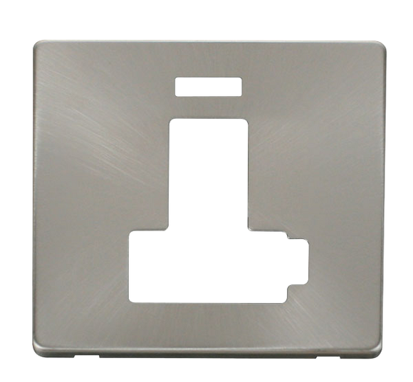 Click® Scolmore Definity™ SCP452BS 13A Lockable Switched FCU With Neon Cover Plate  Brushed Stainless  Insert