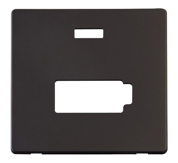 Click® Scolmore Definity™ SCP453BK 13A Lockable FCU With Neon Cover Plate  Matt Black  Insert