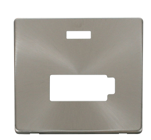 Click® Scolmore Definity™ SCP453BS 13A Lockable FCU With Neon Cover Plate  Brushed Stainless  Insert