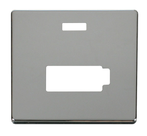 Click® Scolmore Definity™ SCP453CH 13A Lockable FCU With Neon Cover Plate  Polished Chrome  Insert