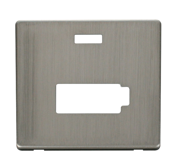 Click® Scolmore Definity™ SCP453SS 13A Lockable FCU With Neon Cover Plate  Stainless Steel  Insert