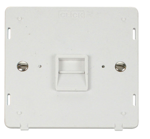 Click® Scolmore Definity™ SIN125PW Single Telephone Outlet Insert - Secondary   Polar White Insert