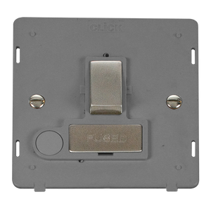 Click® Scolmore Definity™ SIN551GYSS 13A Ingot Switched FCU Insert  Stainless Steel Grey Insert