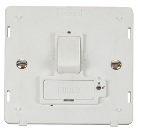 Click® Scolmore Definity™ SIN851PW 13A Lockable Switched FCU Insert   Polar White Insert