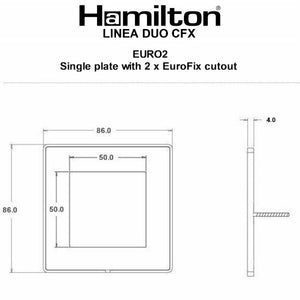 Hamilton LDEURO2CB-CB Linea-Duo CFX EuroFix Copper Bronze Frame/Copper Bronze Front Single Plate complete with 2 EuroFix Apertures 50x50mm and Grid Insert