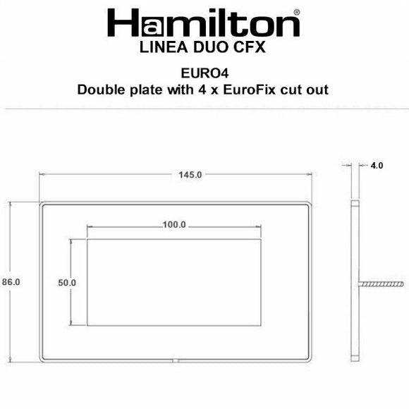 Hamilton LDEURO4HB-HB Linea-Duo CFX EuroFix Connaught Bronze Frame/Connaught Bronze Front Double Plate complete with 4 EuroFix Apertures 100x50mm and Grid Insert