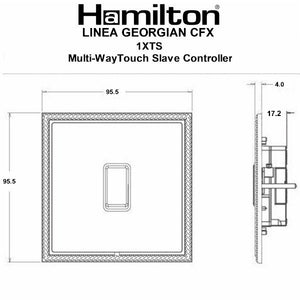 Hamilton LGX1XTSAB-ABB Linea-Georgian CFX Antique Brass Frame/Antique Brass Front 1 gang Multi-Way Touch Slave Controller Antique Brass/Black Insert