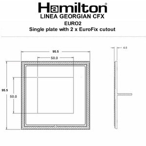 Hamilton LGXEURO2HB-HB Linea-Georgian CFX EuroFix Connaught Bronze Frame/Connaught Bronze Front Single Plate complete with 2 EuroFix Apertures 50x50mm and Grid Insert