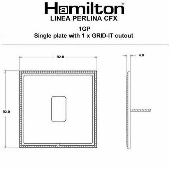 Hamilton LPX1GPRB-RB Linea-Perlina CFX Grid-IT Richmond Bronze Frame/Richmond Bronze Front 1 Gang Grid Fix Aperture Plate with Grid Insert