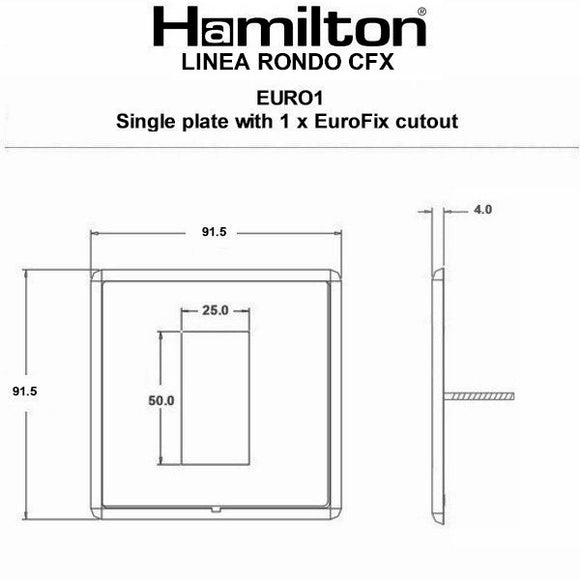 Hamilton LRXEURO1EB-EB Linea-Rondo CFX EuroFix Etrium Bronze Frame/Etrium Bronze Front Single Plate complete with 1 EuroFix Aperture 25x50mm and Grid Insert - www.fancysockets.shop