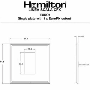 Hamilton LSXEURO1EB-EB Linea-Scala CFX EuroFix Etrium Bronze Frame/Etrium Bronze Front Single Plate complete with 1 EuroFix Aperture 25x50mm and Grid Insert