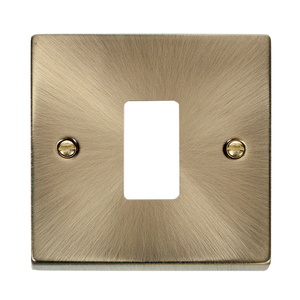 Click® Scolmore GridPro® VPAB20401 1 Gang GridPro® Frontplate - Antique Brass Antique Brass  Insert