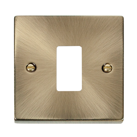 Click® Scolmore GridPro® VPAB20401 1 Gang GridPro® Frontplate - Antique Brass Antique Brass  Insert