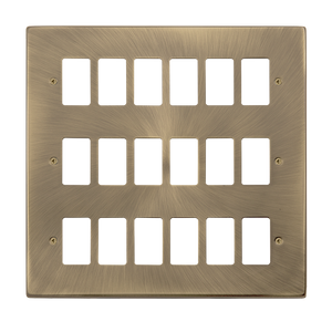 Click® Scolmore GridPro® VPAB20518 18 Gang GridPro® Frontplate - Antique Brass Antique Brass  Insert