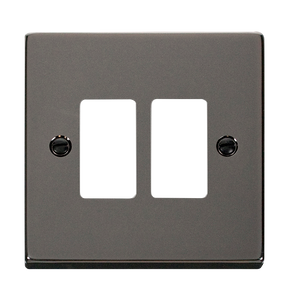 Click® Scolmore GridPro® VPBN20402 2 Gang GridPro® Frontplate - Black Nickel Black Nickel  Insert