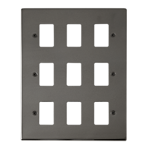 Click® Scolmore GridPro® VPBN20509 9 Gang GridPro® Frontplate - Black Nickel Black Nickel  Insert