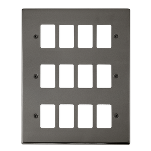 Click® Scolmore GridPro® VPBN20512 12 Gang GridPro® Frontplate - Black Nickel Black Nickel  Insert