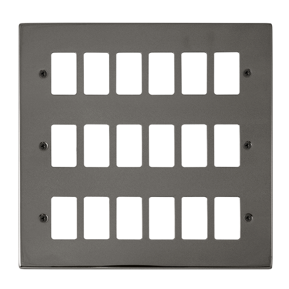 Click® Scolmore GridPro® VPBN20518 18 Gang GridPro® Frontplate - Black Nickel Black Nickel  Insert