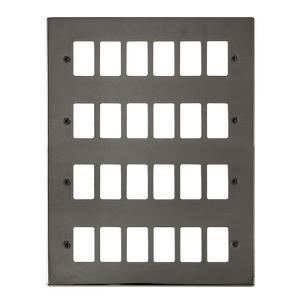 Click® Scolmore GridPro® VPBN20524 24 Gang GridPro® Frontplate - Black Nickel Black Nickel  Insert