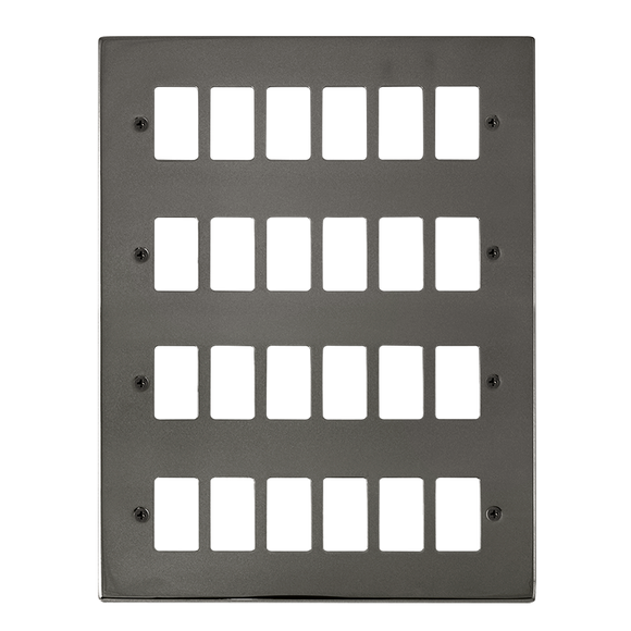 Click® Scolmore GridPro® VPBN20524 24 Gang GridPro® Frontplate - Black Nickel Black Nickel  Insert