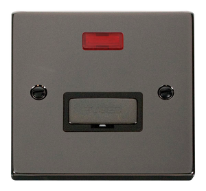 Click® Scolmore Deco® VPBN753BK 13A Ingot Fused Connection Unit With Neon Black Nickel Black Insert