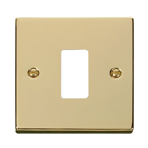 Click® Scolmore GridPro® VPBR20401 1 Gang GridPro® Frontplate - Polished Brass Polished Brass  Insert