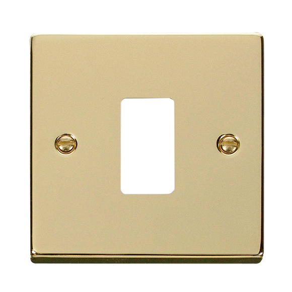 Click® Scolmore GridPro® VPBR20401 1 Gang GridPro® Frontplate - Polished Brass Polished Brass  Insert