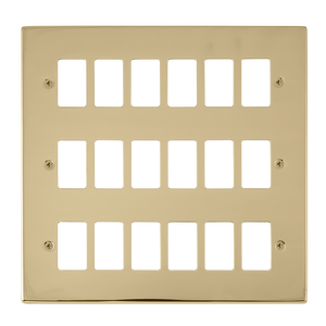 Click® Scolmore GridPro® VPBR20518 18 Gang GridPro® Frontplate - Polished Brass Polished Brass  Insert