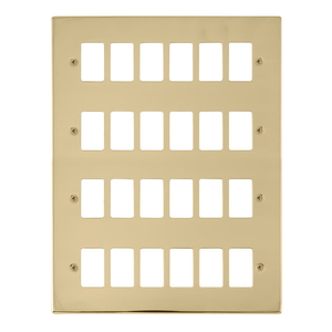 Click® Scolmore GridPro® VPBR20524 24 Gang GridPro® Frontplate - Polished Brass Polished Brass  Insert