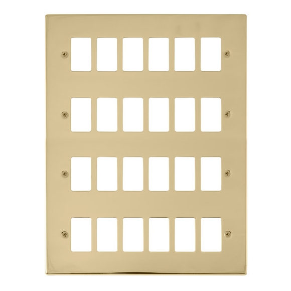 Click® Scolmore GridPro® VPBR20524 24 Gang GridPro® Frontplate - Polished Brass Polished Brass  Insert