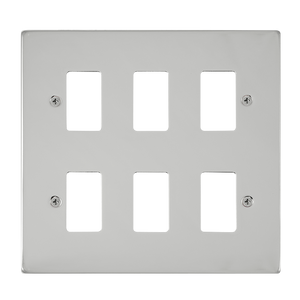 Click® Scolmore GridPro® VPCH20506 6 Gang GridPro® Frontplate - Polished Chrome Polished Chrome  Insert