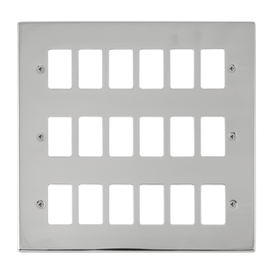 Click® Scolmore GridPro® VPCH20518 18 Gang GridPro® Frontplate - Polished Chrome Polished Chrome  Insert