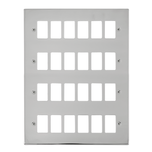 Click® Scolmore GridPro® VPCH20524 24 Gang GridPro® Frontplate - Polished Chrome Polished Chrome  Insert