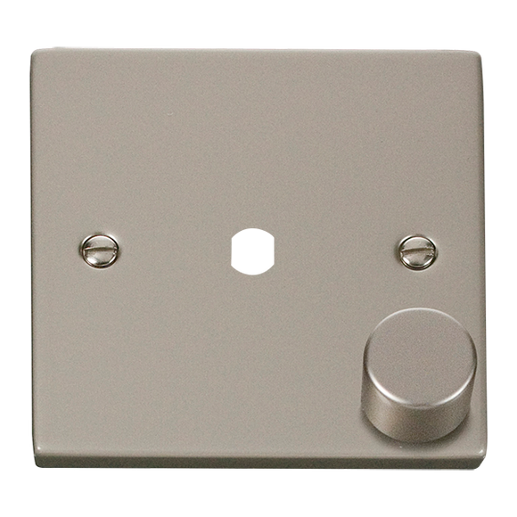 Click® Scolmore Deco® VPPN140PL 1 Gang Dimmer Plate & Knob (650W Max) - 1 Aperture Pearl Nickel  Insert