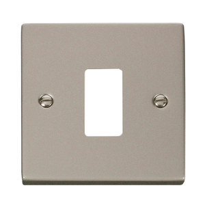 Click® Scolmore GridPro® VPPN20401 1 Gang GridPro® Frontplate - Pearl Nickel Pearl Nickel  Insert