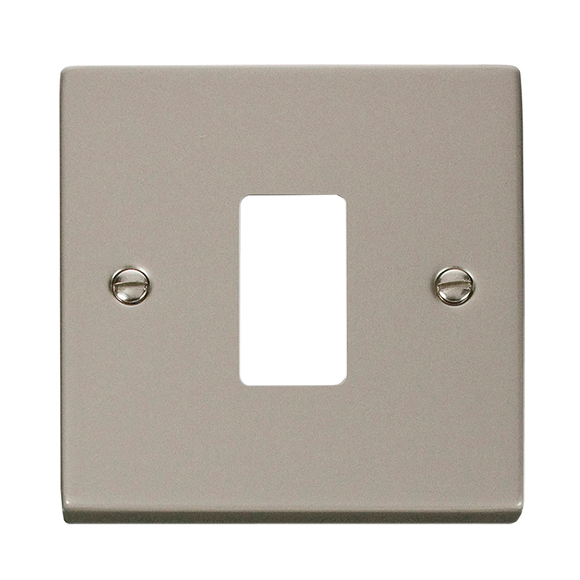 Click® Scolmore GridPro® VPPN20401 1 Gang GridPro® Frontplate - Pearl Nickel Pearl Nickel  Insert